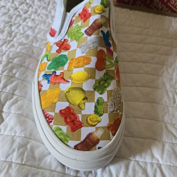 Vans Haribo Gummies Men 10 Classic Slip On Checkerboard Multicolor 062024 Rare - Picture 4 of 7